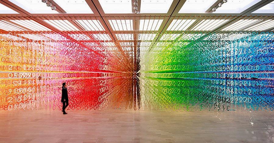 installazione artistica di emmanuelle moureaux forest of numbers