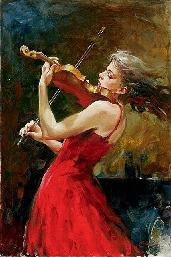 donne eleganti e musiciste Andrew Atroshenko