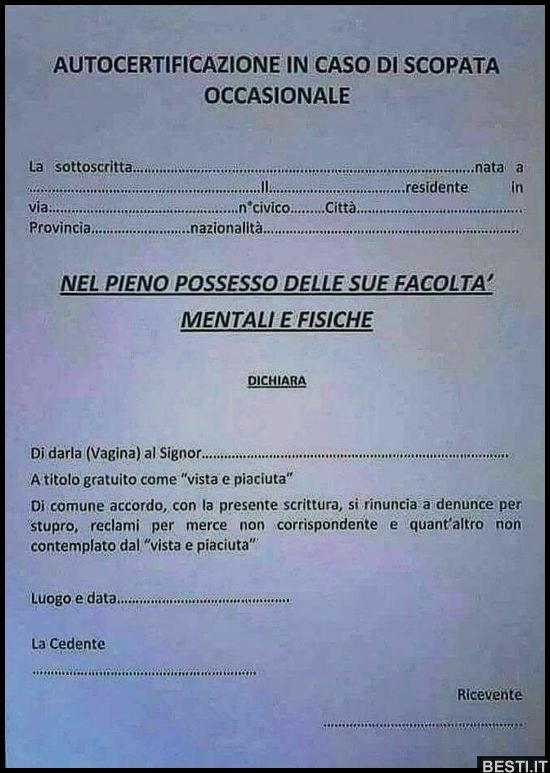 autocertificazione