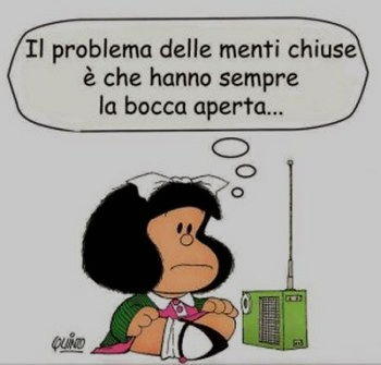 Vignetta mafalda menti chiuse