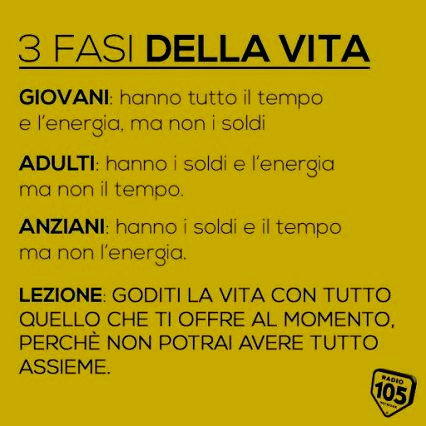 3 fasi della vita