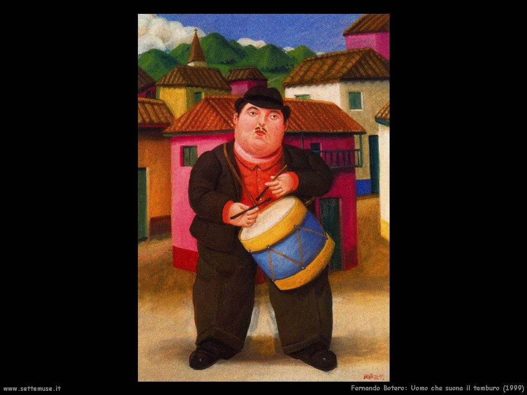 Fernando Botero_uomo_che_suona_il_tamburo_1999