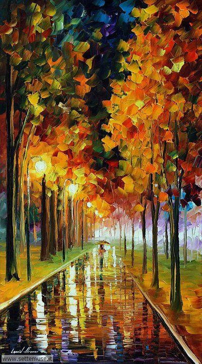 arte e dipinti su foto-autunno Leonid Afremov